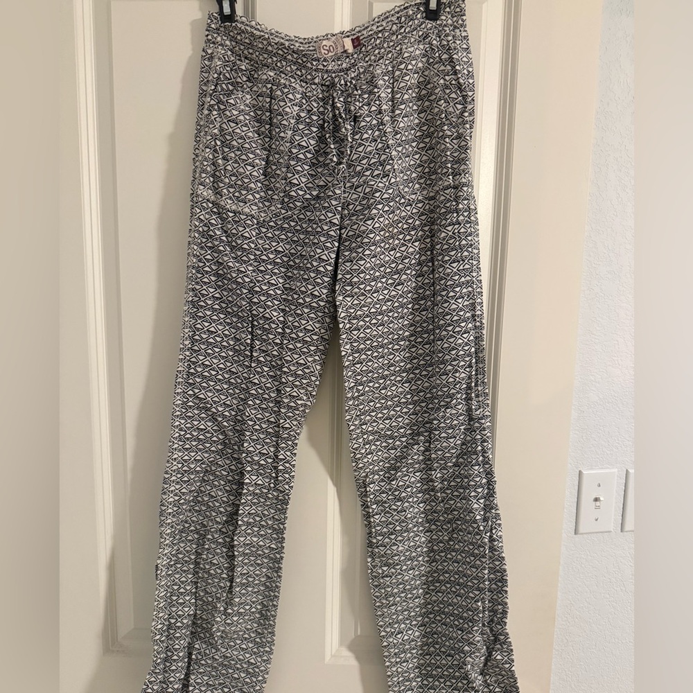 SO Black and White Wide Leg Pants